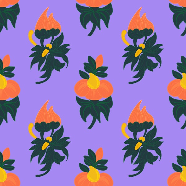Indian Floral Bloom orange