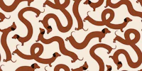 Wavy Teckel Parade papiers peint