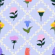 Whimsical Wildflower Lattice light blue