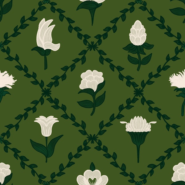 Whimsical Wildflower Lattice green