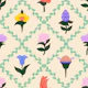 Whimsical Wildflower Lattice teal