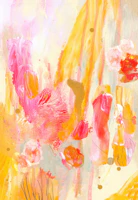 Pink Citrus Brushstrokes tapetas