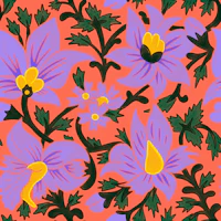 Indian Floral Vine Botanical lilac tapet