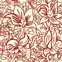 Indian Floral Vine Botanical red tapet