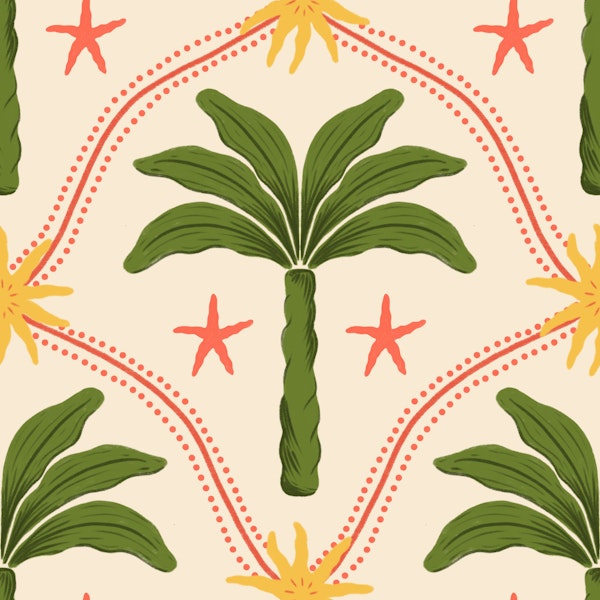Beach Palm Starfish Medallion