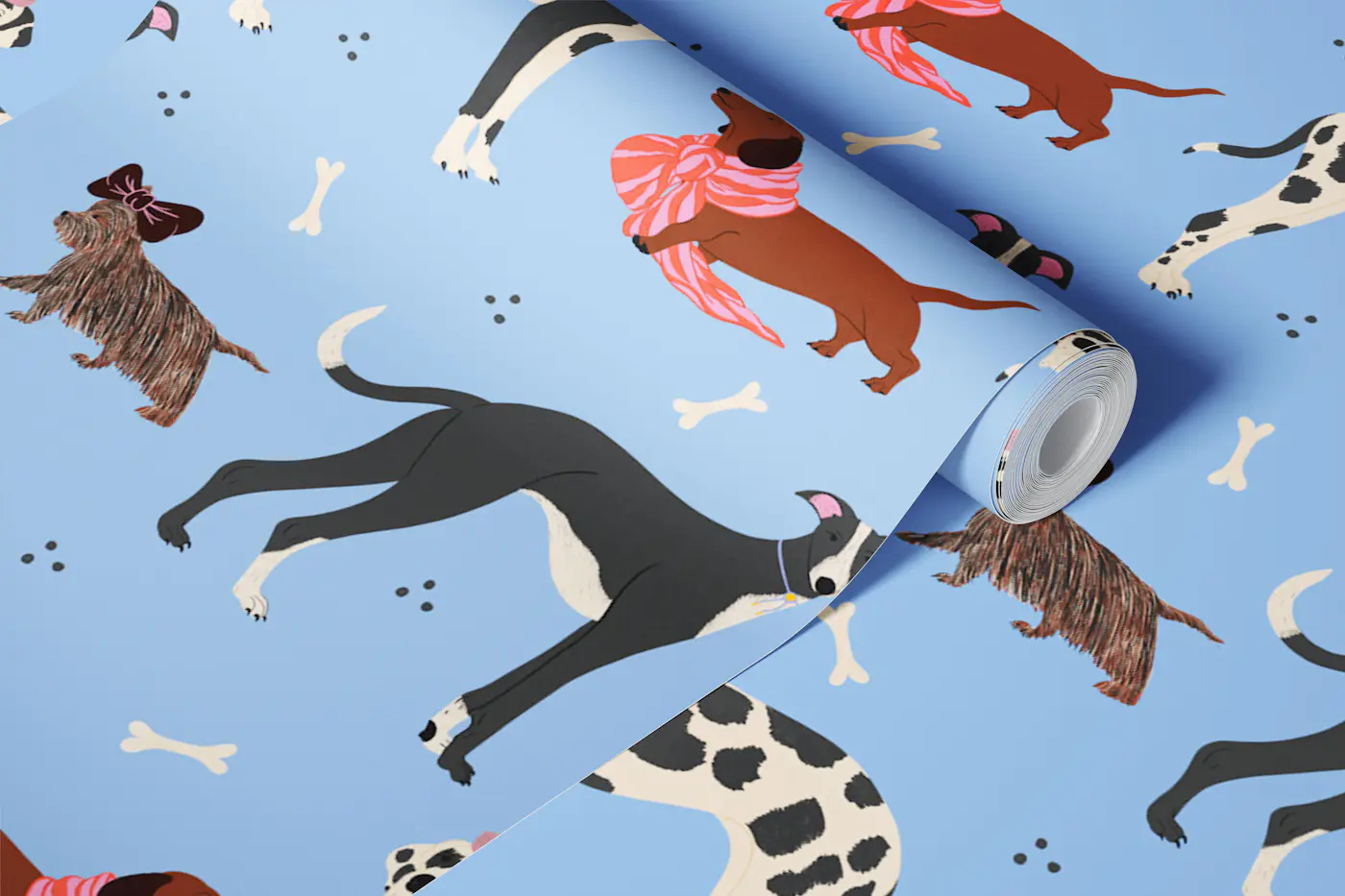 Stylish Dogs wallpaper roll
