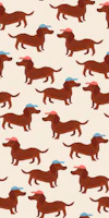 Dachshunds with hats pattern papiers peint