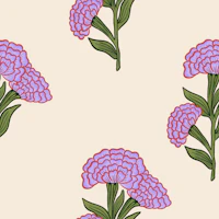 Indian Carnation repeat lilac tapete