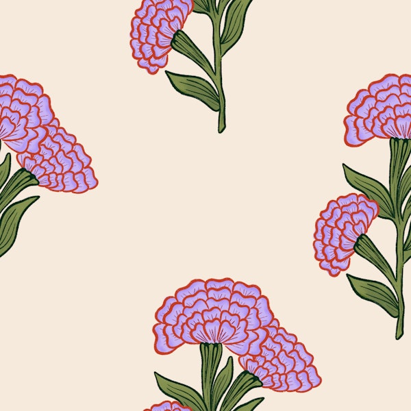 Indian Carnation repeat lilac
