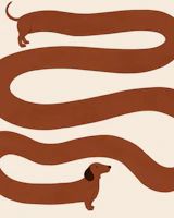 Wavy Sausage Dog Minimal papiers peint