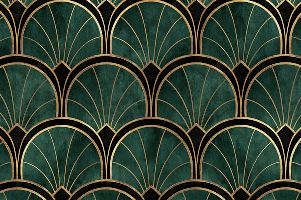 Luxe Emerald Gold Shell Arches