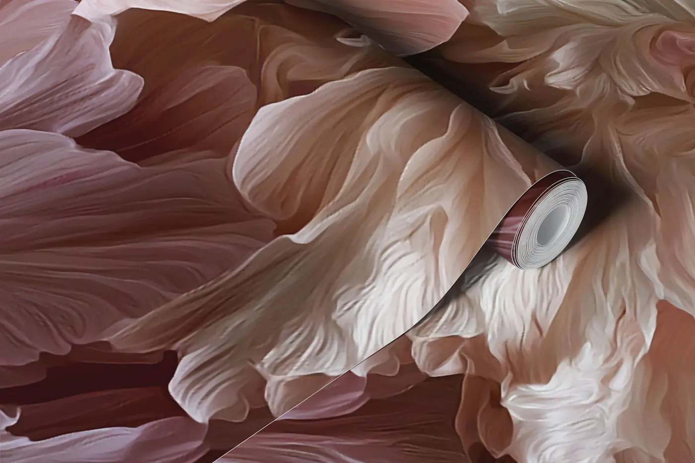 Soft Cream Peonies Floral wallpaper roll