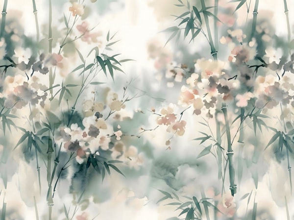 Misty Bamboo Blossoms