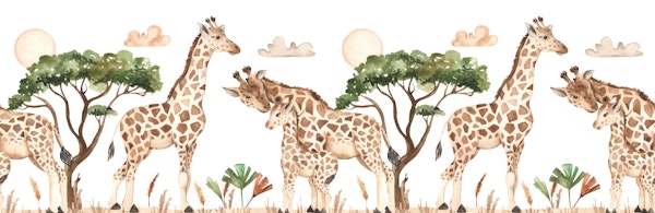 Artistic Giraffe Landscape