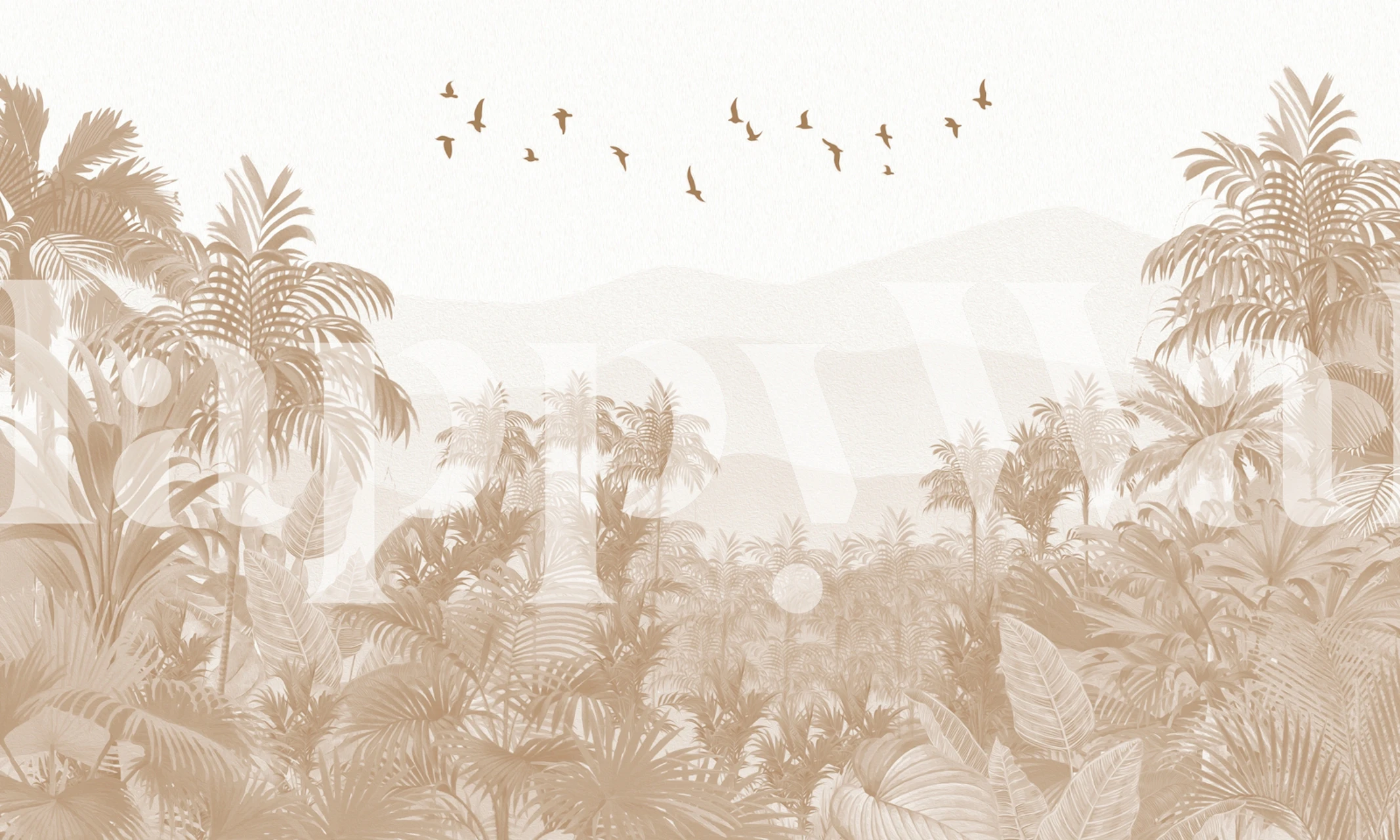 Charming Palms and Birds tapet
