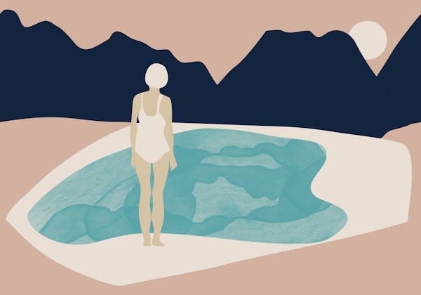 Calm minimal Alps swimming pool