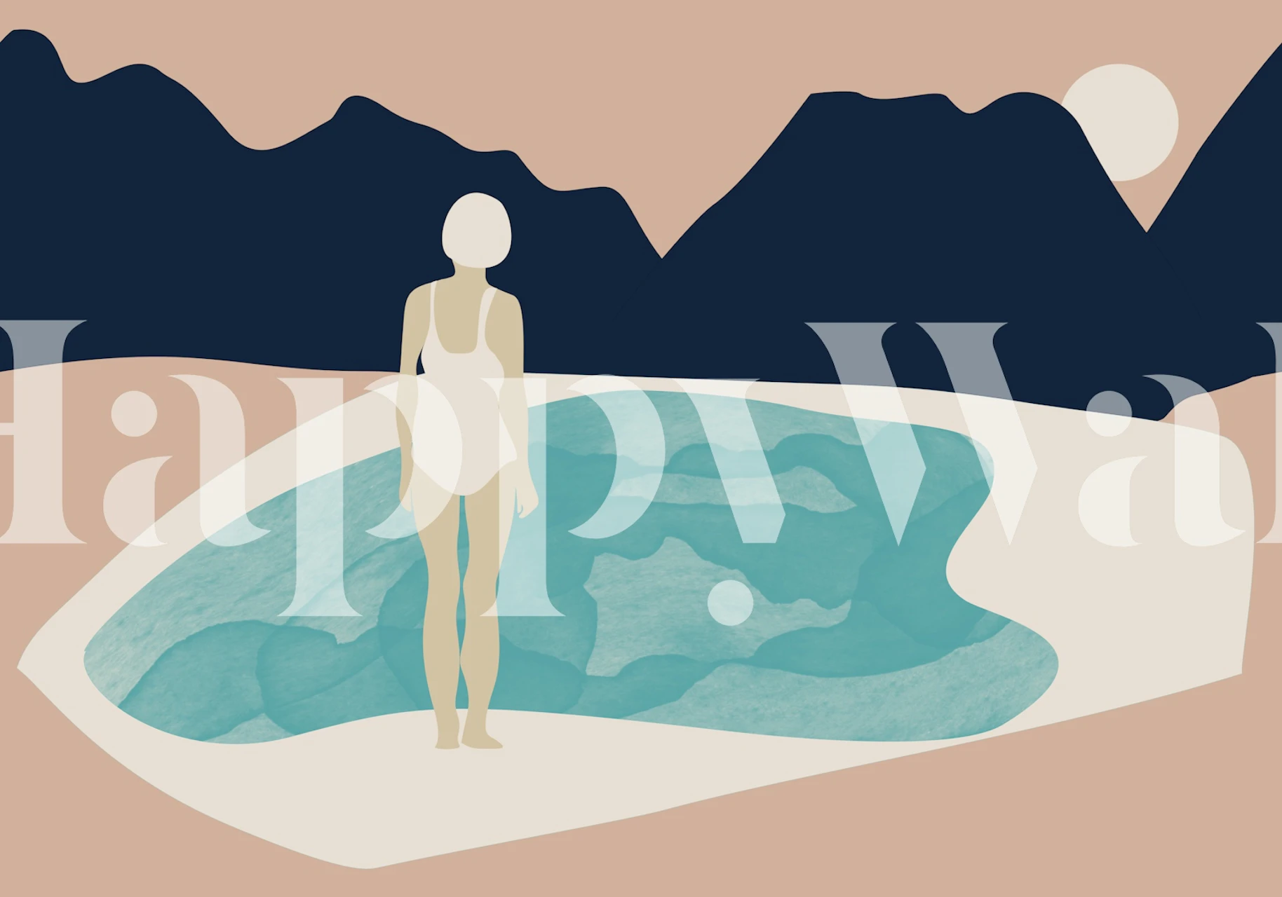 Calm minimal Alps swimming pool wallpaper