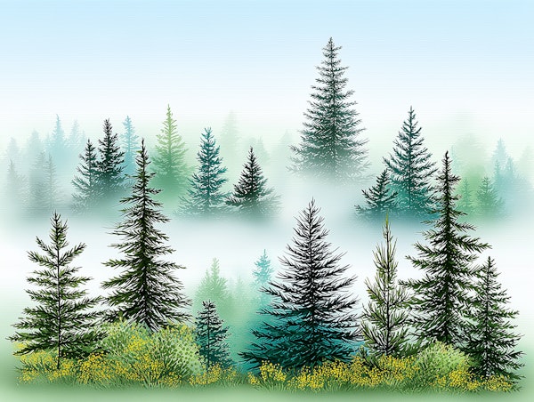 Foggy Pine Woodland