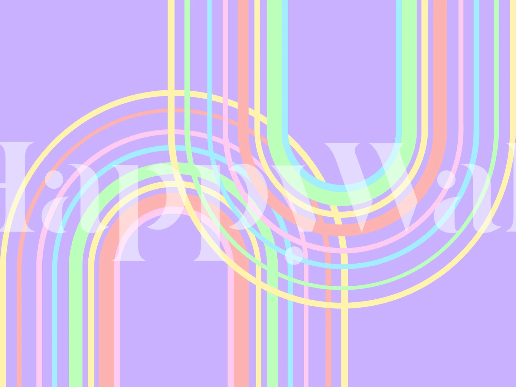 Pastel rainbow arches on lavender background wallpaper