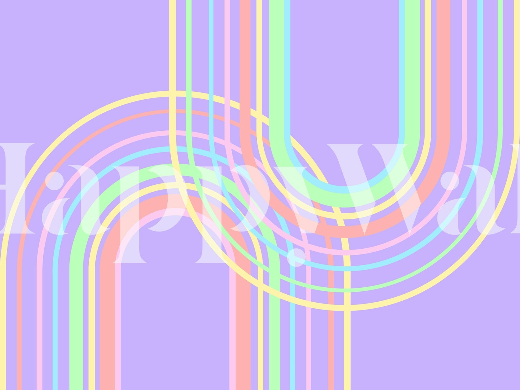 Papel tapiz Unicorn Rainbow Arch Minimal 3 exhibido en una habitación