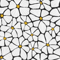 Retro Mosaic Flowers Black White Mod wallpaper