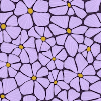 Retro Mosaic Flowers Lavender Plum wallpaper