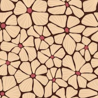 Retro Mosaic Flowers Terracotta Rust wallpaper
