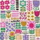 Folk Art Flowers Berry Jewel Tones