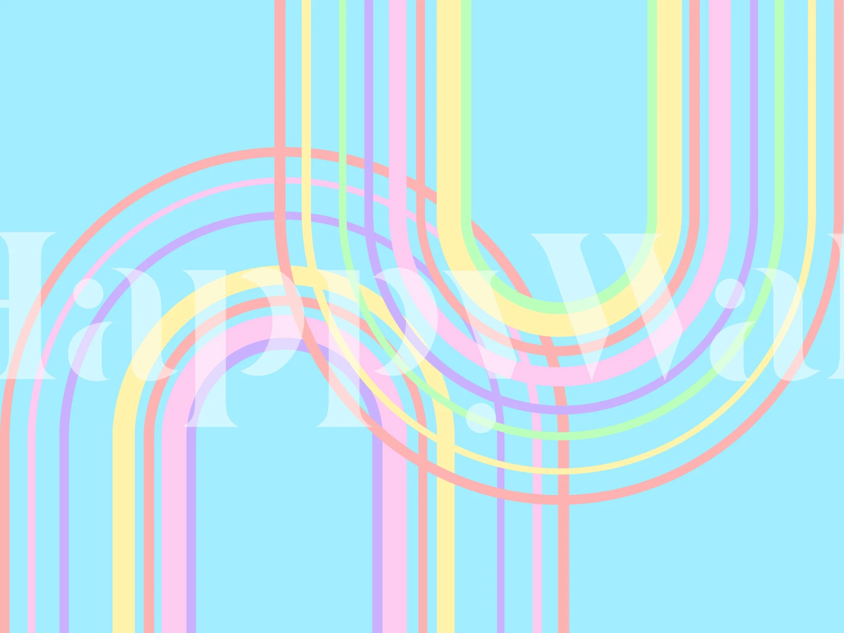 carta da parati Unicorn Rainbow Arch in una stanza