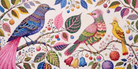 Whimsical Birds in Botanical Branches papiers peint
