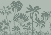 Palm Silhouettes - sage green tapet