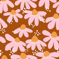 Coneflower Garden in Terracotta Sunset behang