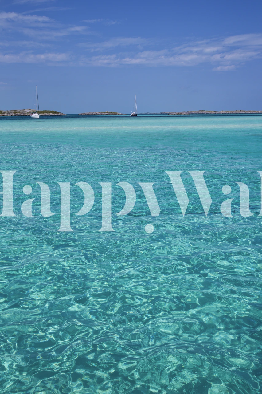Bahamas crystal clear sea tapet i et rum