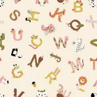 Alphabet Animals in Terracotta and Clay wallpaper