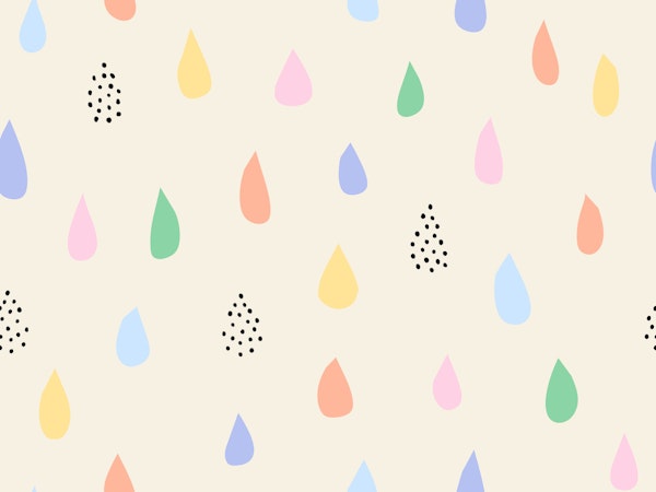 Rainbow Raindrops in Soft Pastel Tones