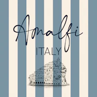 Amalfi Italy Coastal Stripes tapet