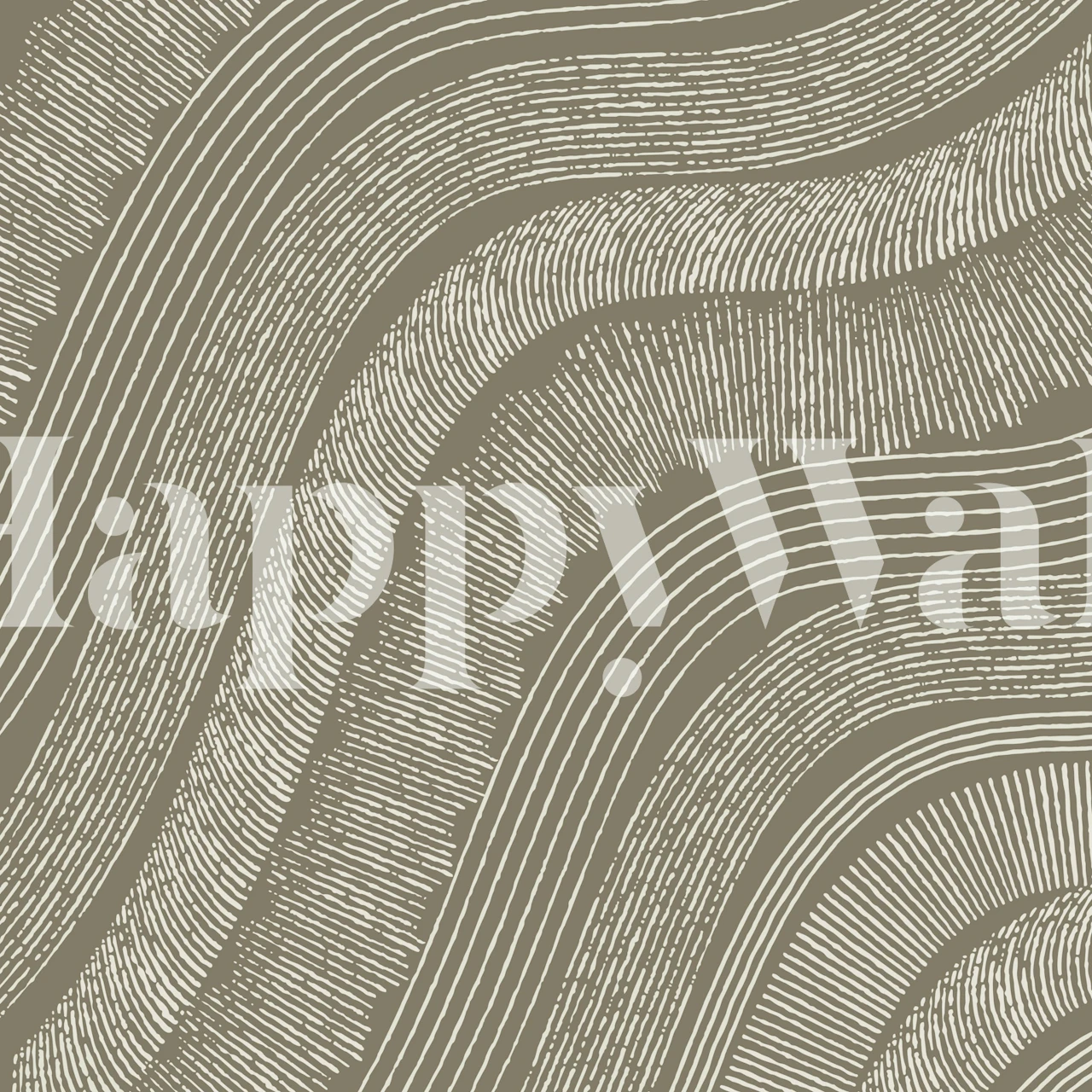 Retro wave lines wallpaper in a neutral room