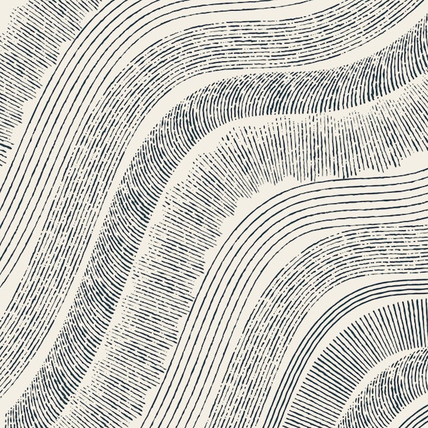 Retro Etched Wave Lines Ivory