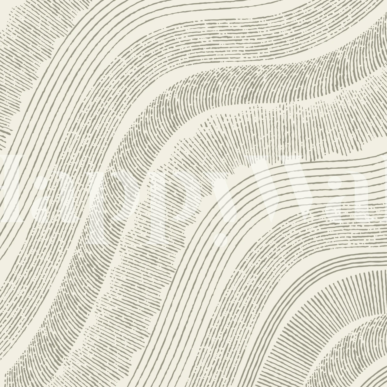 Beige retro wave lines wallpaper in a room