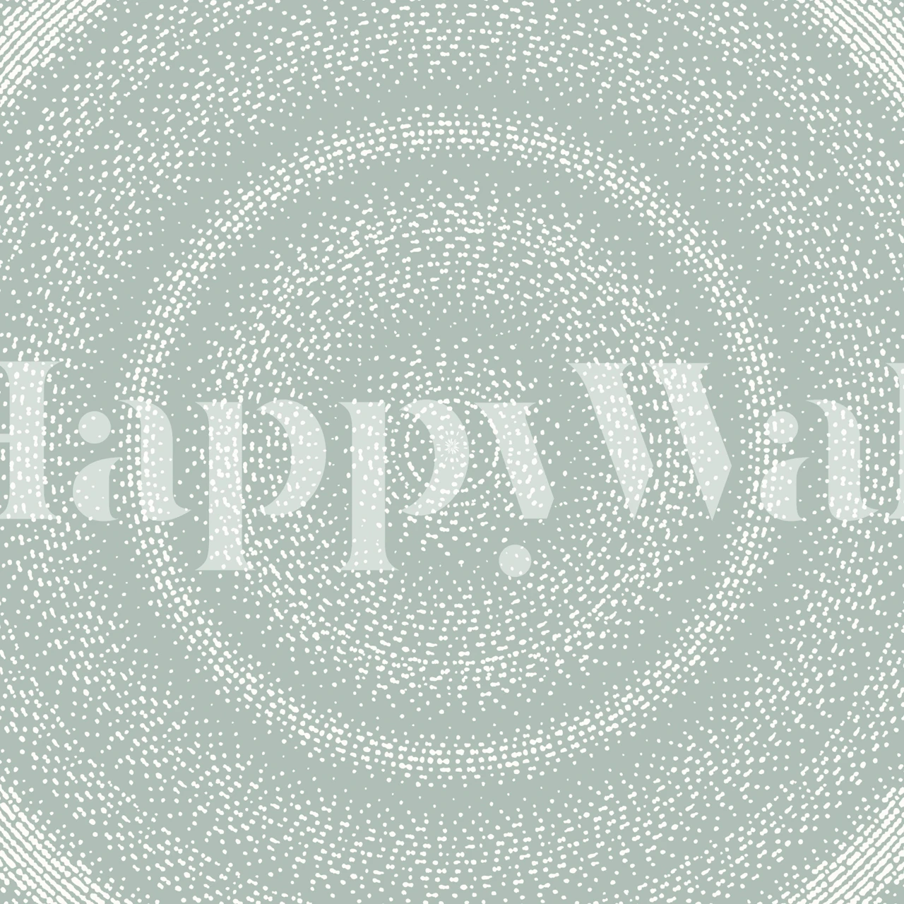 Sage dotted spiral circles wallpaper in a room