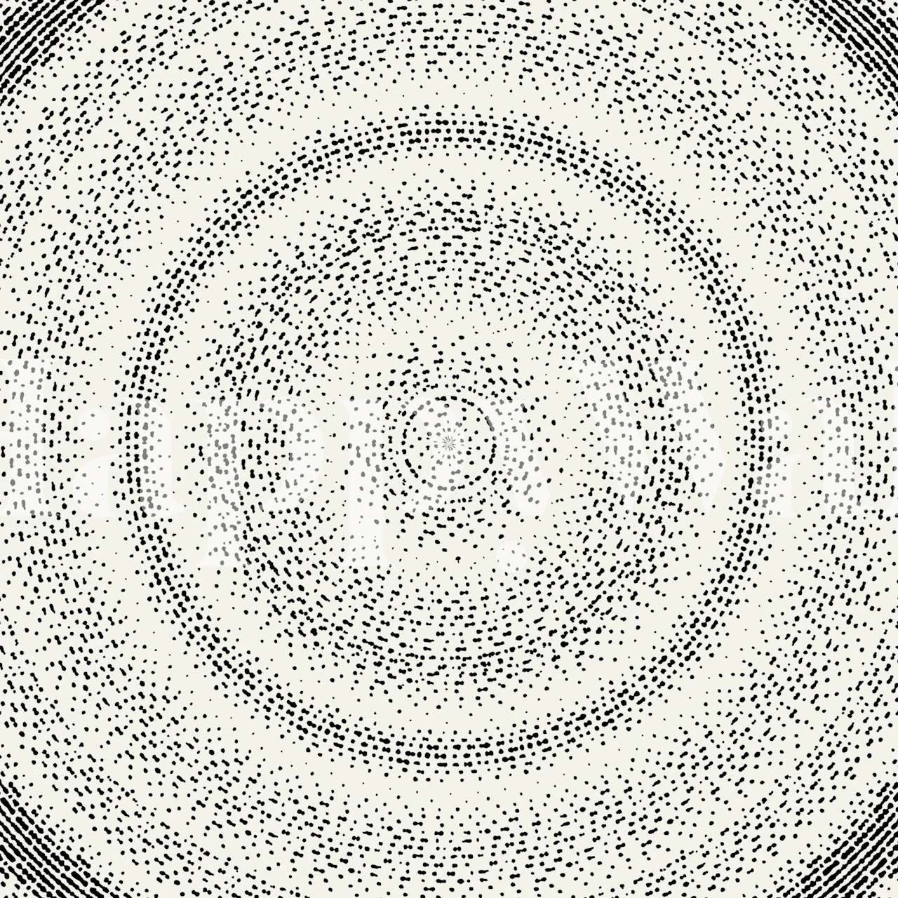 Black dotted circle wallpaper in a beige room