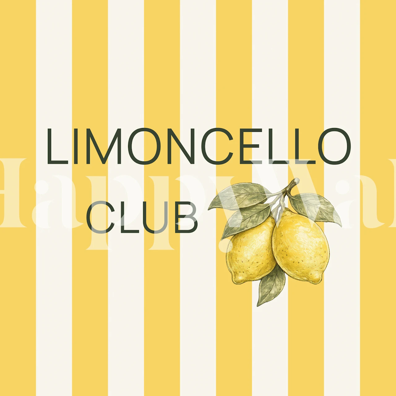 Yellow striped lemon wallpaper in a room