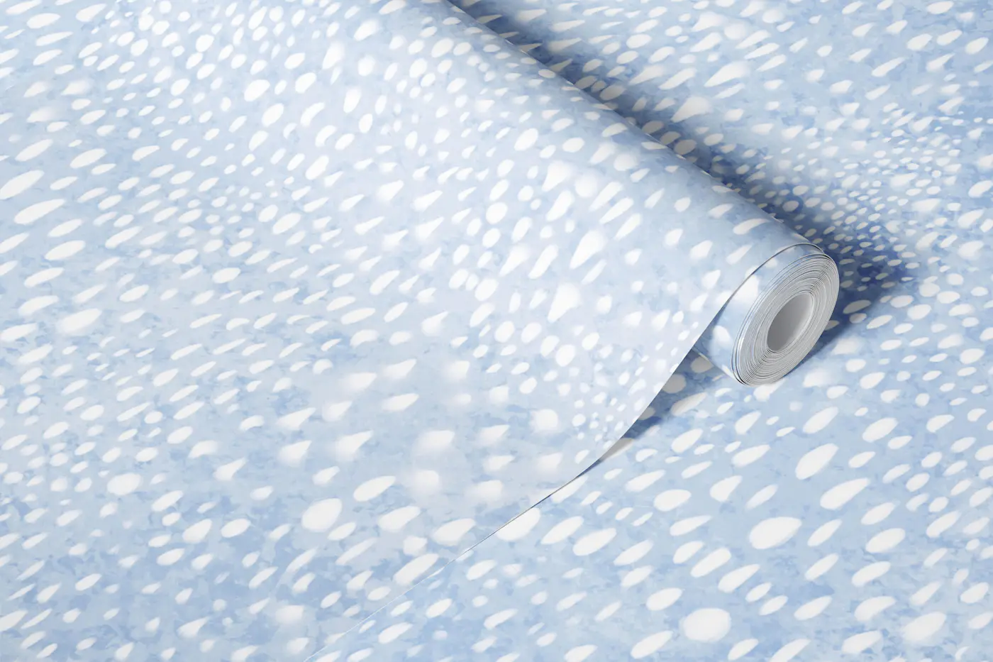 Animal Spots soft powder blue wallpaper roll
