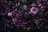 Nocturnal Botanica Baroque Flowers Plum wallpaper