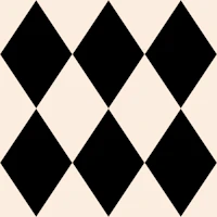 Classic Diamonds - Black and Cream - Small tapetit