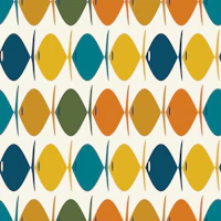 Retro Fish Midcentury Modern Colorful Stripes wallpaper