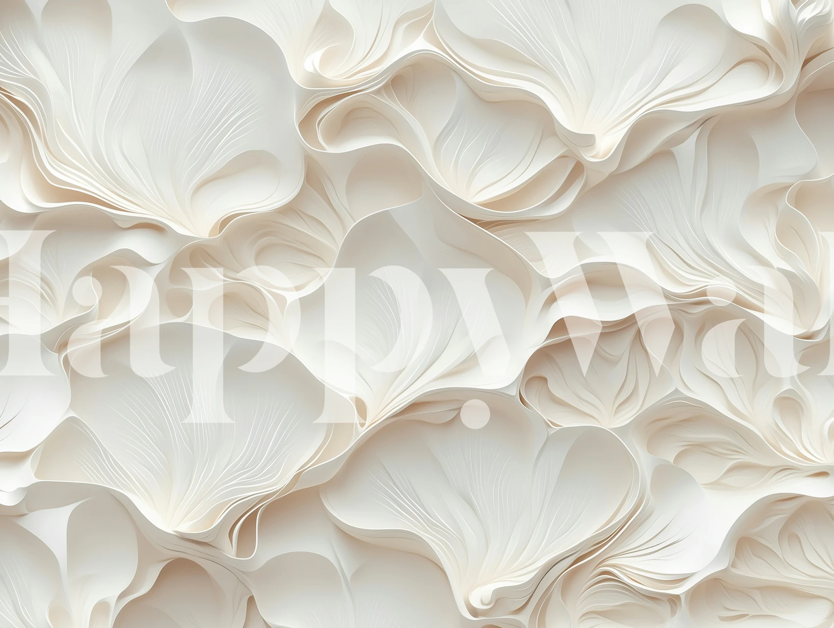 Ivory flower texture wallpaper in a neutral room