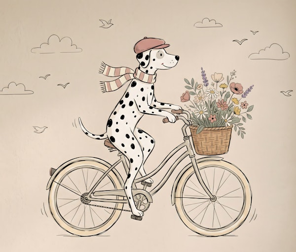 Dalmatian Bicycle Flower Basket