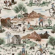 Western Cowboy Ranch Scene Pattern L