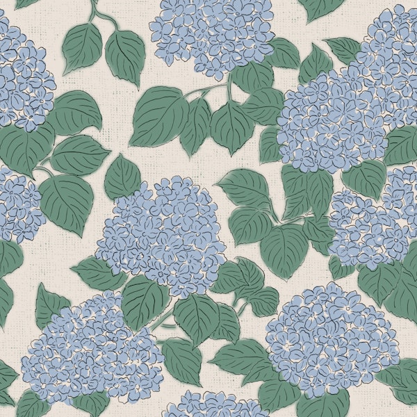 Vintage Blue Hydrangea Garden